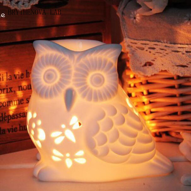 Home Fragrance Lamp - Porselen Oyuk Baykuş Aromaterapi Brülörü Baykuş